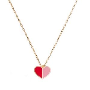 KATE SPADE • Red Heritage Heart Pink Necklace